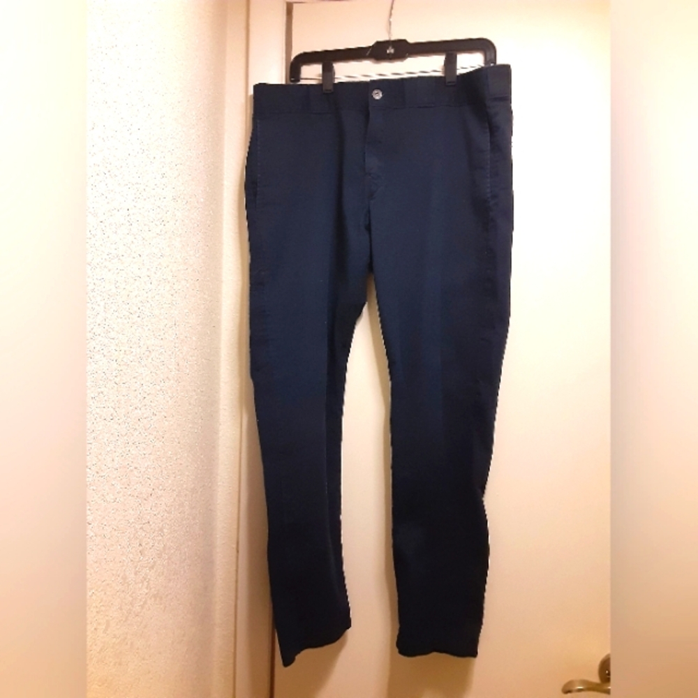 Dickies Men's Navy Blue Trousers Chino Pants Skinny Straight Size 30